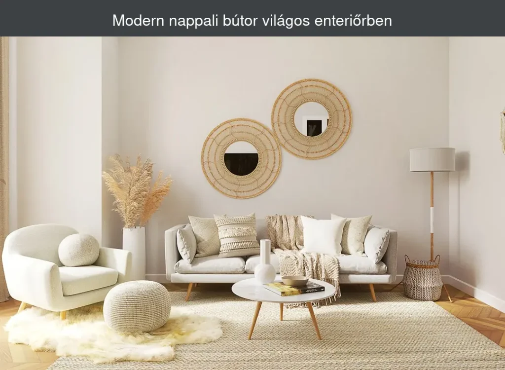 Modern nappali bútor világos enteriőrben